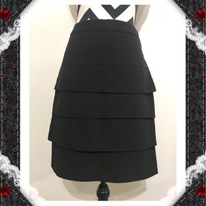 Larry Levine Stretch Layered Black Skirt